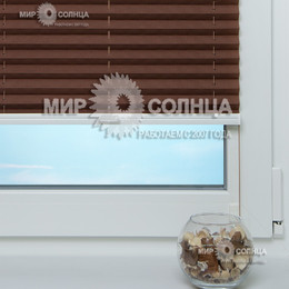 Жалюзи плиссе на пластиковые окна Аскона цвет коричневый