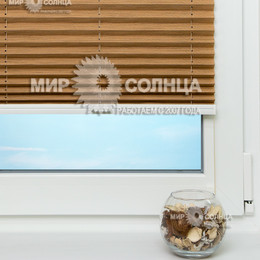 Жалюзи плиссе на пластиковые окна Скио перл цвет бежево-коричневый