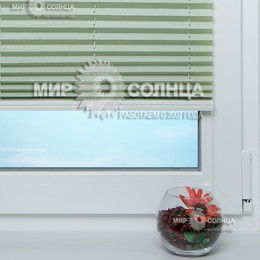 Жалюзи плиссе на пластиковые окна Флаер перл цвет оливковый