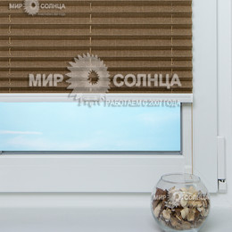 Жалюзи плиссе на пластиковые окна Корсика цвет коричневый