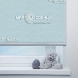  Стандартные рулонные шторы «Флора цвет голубой»